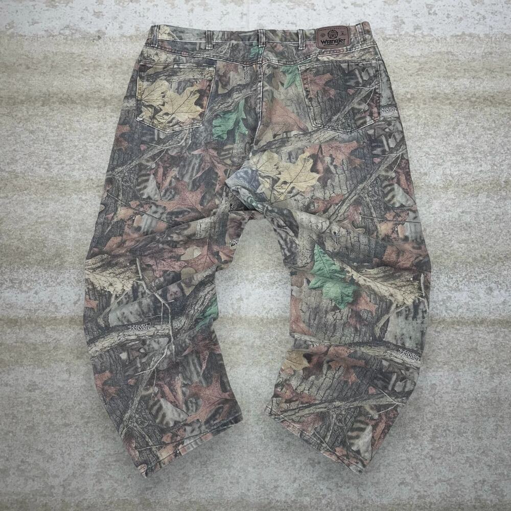 Vintage 90s Wrangler Advantage Camo Jeans 42x30 Baggy Wide Leg Double Knees